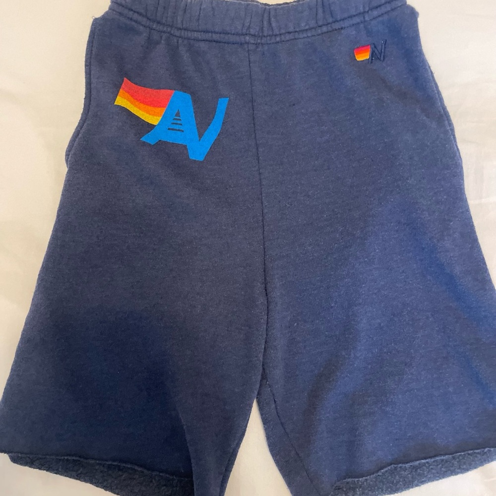 Aviator Nation Kids Navy Shorts with Rainbow Detail